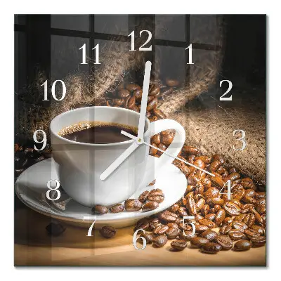 Moderne wanduhr quadratisch Kaffee