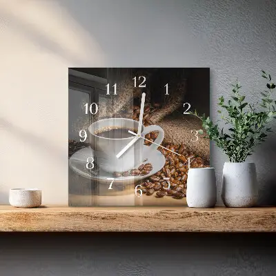 Moderne wanduhr quadratisch Kaffee