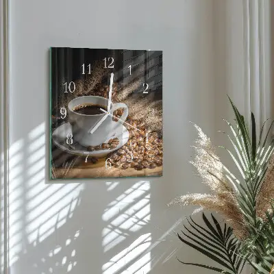 Moderne wanduhr quadratisch Kaffee