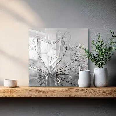 Quadratische wanduhr modern Löwenzahn