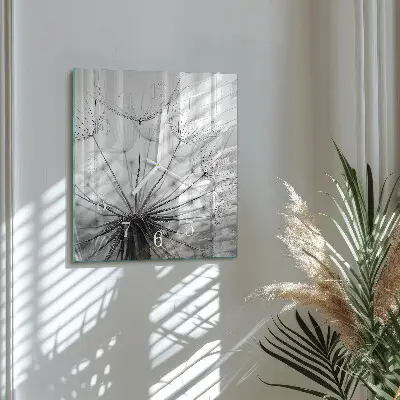 Quadratische wanduhr modern Löwenzahn