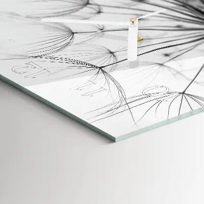 Quadratische wanduhr modern Löwenzahn