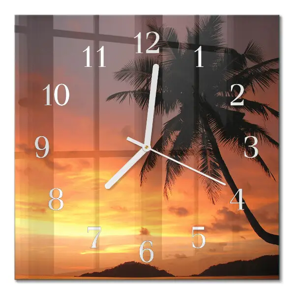 Quadratische wanduhr Palme