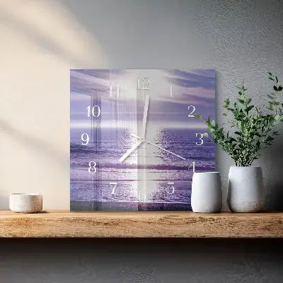 Quadratische wanduhr modern Meer