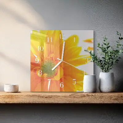 Wanduhr mit motiv quadratisch Blume