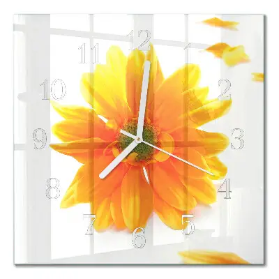 Moderne wanduhr quadratisch Blume