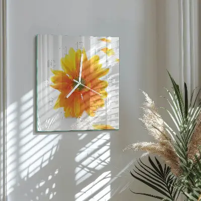 Moderne wanduhr quadratisch Blume