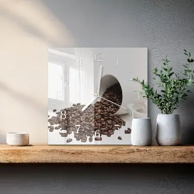 Glasuhr quadratisch Eine Tasse Kaffee