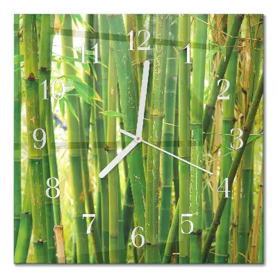 Quadratische wanduhr modern Bambus