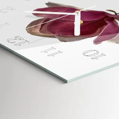Wanduhr mit motiv quadratisch Magnolienblüte