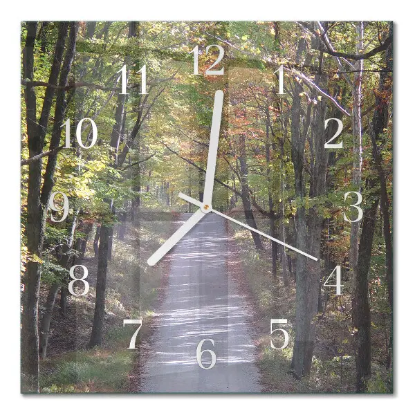 Quadratische wanduhr Waldweg