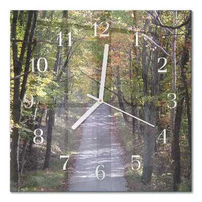 Quadratische wanduhr Waldweg