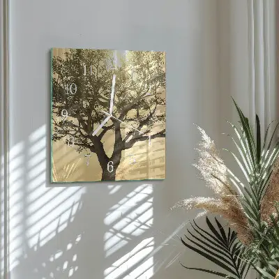 Wanduhr mit motiv quadratisch Baum