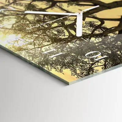 Wanduhr mit motiv quadratisch Baum