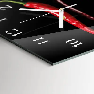 Moderne wanduhr quadratisch Chili-Pfeffer