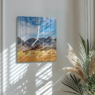 Quadratische wanduhr Gebirge