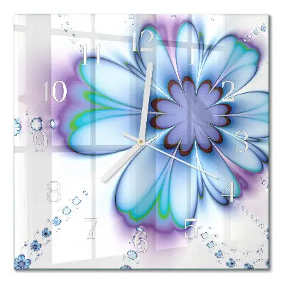 Wanduhr mit motiv quadratisch Blume