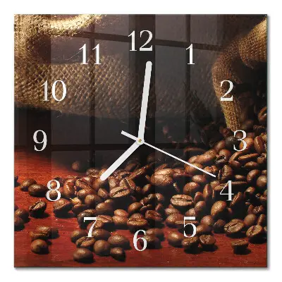 Wanduhr mit motiv quadratisch Kaffeebohnen