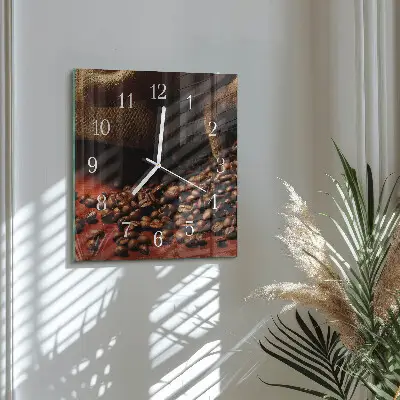 Wanduhr mit motiv quadratisch Kaffeebohnen