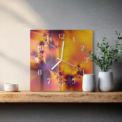 Quadratische wanduhr modern Blumen