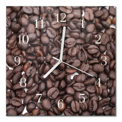 Glasuhr quadratisch Kaffeebohnen