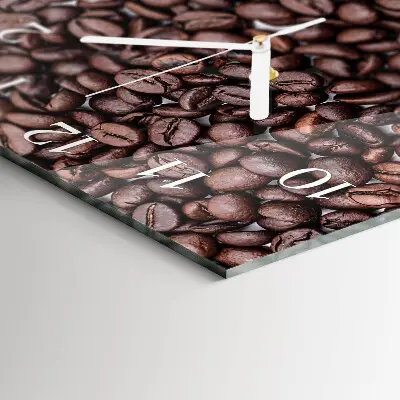 Glasuhr quadratisch Kaffeebohnen