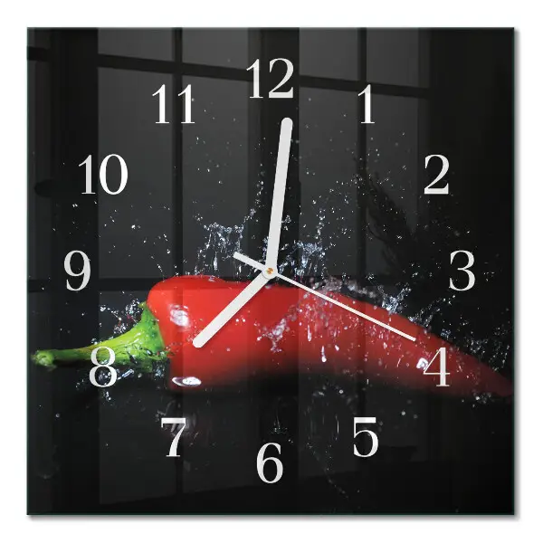 Wanduhr mit motiv quadratisch Chilischoten