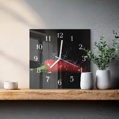 Wanduhr mit motiv quadratisch Chilischoten