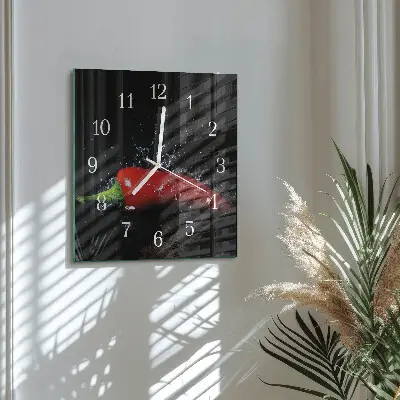 Wanduhr mit motiv quadratisch Chilischoten