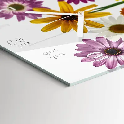 Quadratische wanduhr Blumen