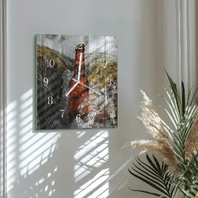 Wanduhr mit motiv quadratisch Bier