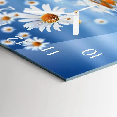 Moderne wanduhr quadratisch Blume