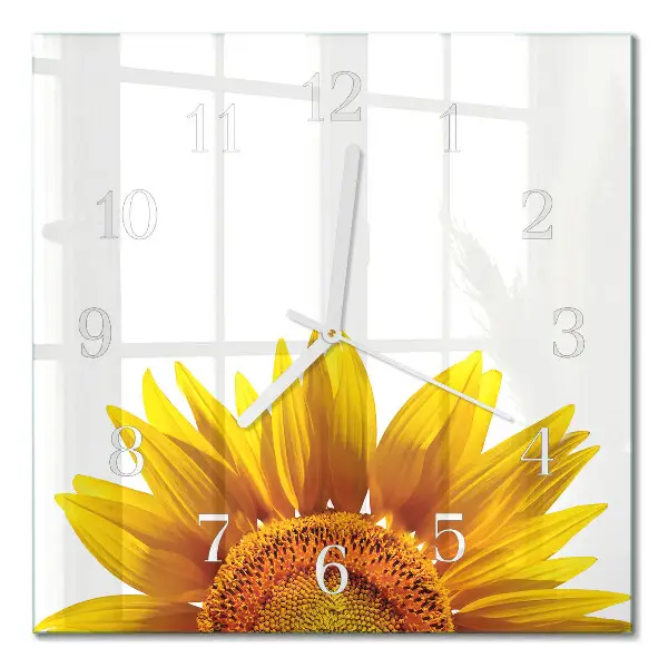 Quadratische wanduhr modern Blume