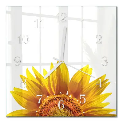 Quadratische wanduhr modern Blume