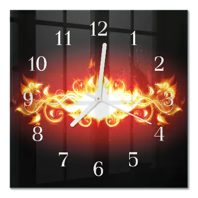 Quadratische wanduhr modern Feuerblume