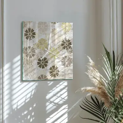 Wanduhr mit motiv quadratisch Floristische Kunst