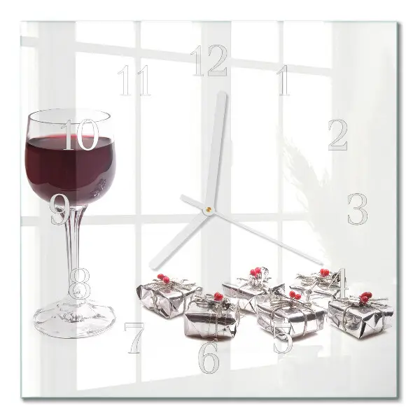 Quadratische wanduhr Ein Glas Wein