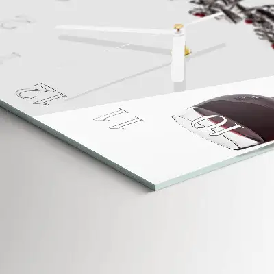 Quadratische wanduhr Ein Glas Wein