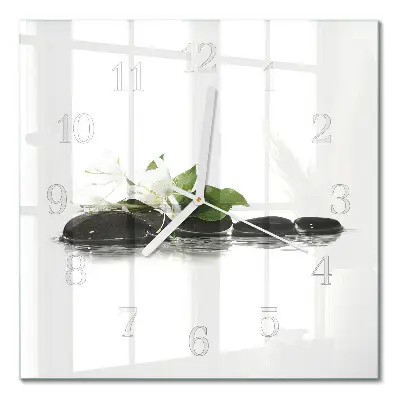 Quadratische wanduhr modern Zen-Steine