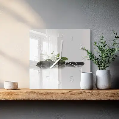 Quadratische wanduhr modern Zen-Steine