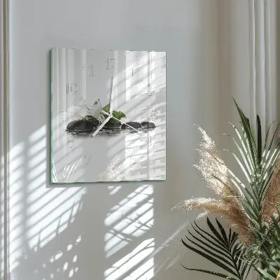Quadratische wanduhr modern Zen-Steine