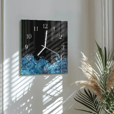 Quadratische wanduhr Wasser