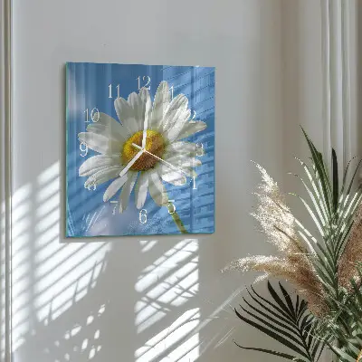 Quadratische wanduhr Blume