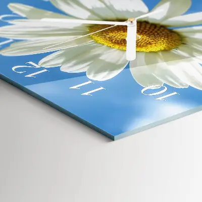 Quadratische wanduhr Blume