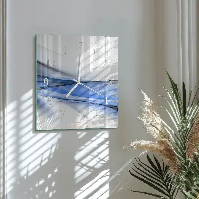 Glasuhr quadratisch Abstrakte Linien