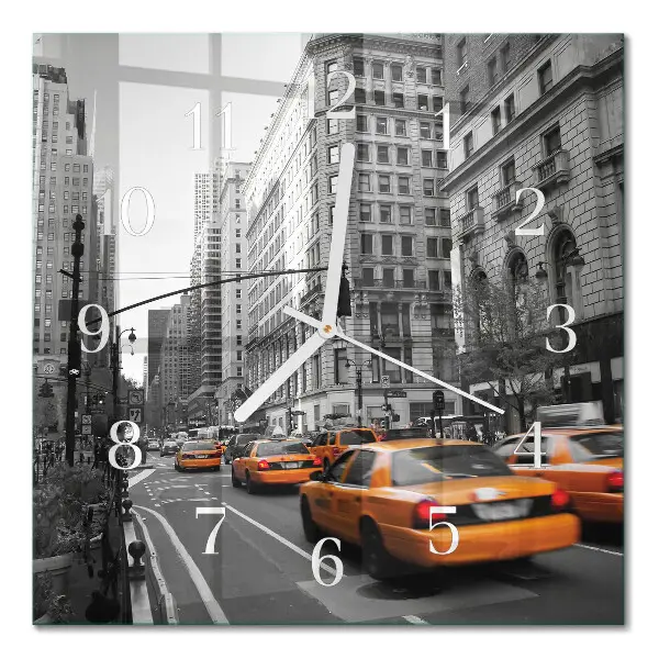 Wanduhr mit motiv quadratisch New Yorker Taxi