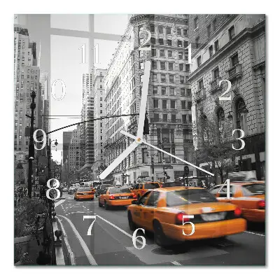 Wanduhr mit motiv quadratisch New Yorker Taxi