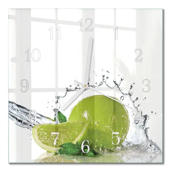 Quadratische wanduhr modern Wasser mit Kalk