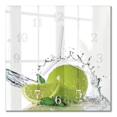 Quadratische wanduhr modern Wasser mit Kalk