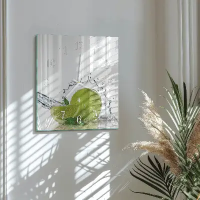 Quadratische wanduhr modern Wasser mit Kalk